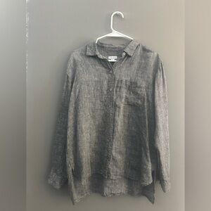 J. Jill Gray Linen Button-Down Shirt